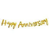 PartyCorp Gold Happy Anniversary Alphabet Letter Cut-Out Wall Banner Decoration Set